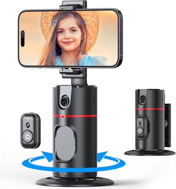 Auto Tracking Phone Holder,360° Rotation Phone Camera Mount
