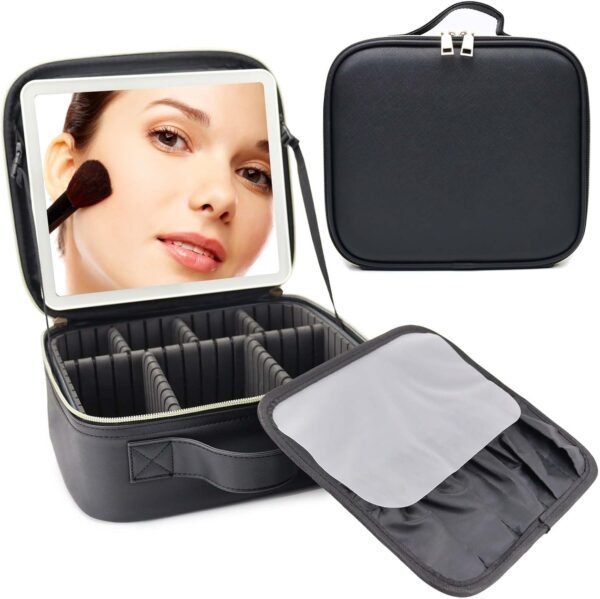 Travel Makeup Bag with LED Mirror