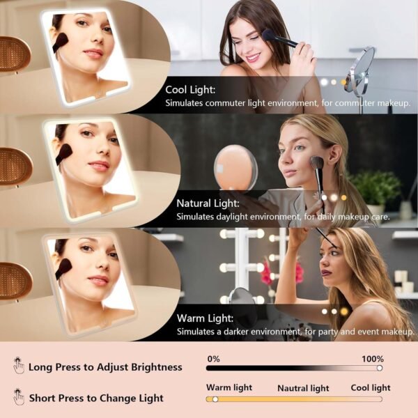 Travel Makeup Bag with LED Mirror - Image 2